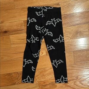 Kids Black Bat Print Leggings